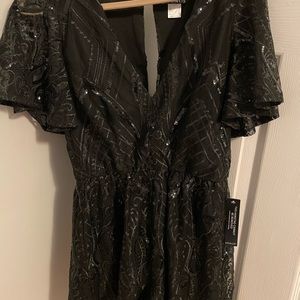 Black Sequin Romper